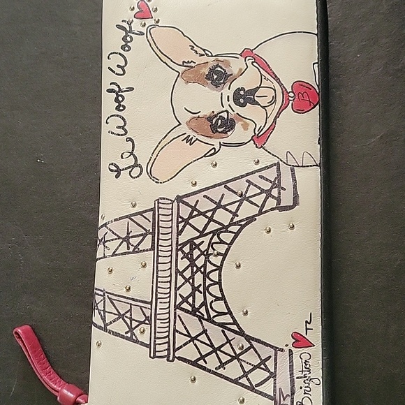 BRIGHTON LE WOOF WOOF LEATHER WALLET EUC - Picture 1 of 14